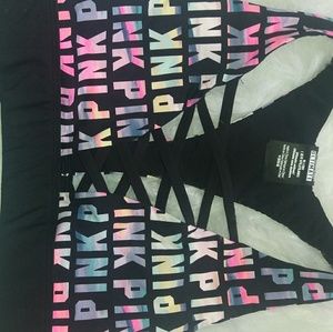 VS PINK multi logo sports bra